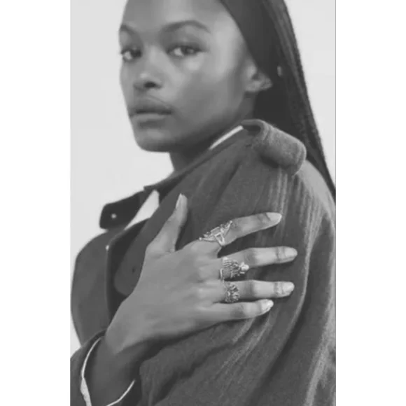 Free People Rhapsody Ring Set NWT Silver One Size - Picture 2 of 4